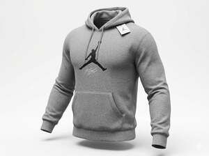 Jordan Mens Essential Jumpman Flight Fleece Pullover Hoodie Carbon Heather XXL